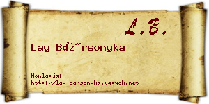 Lay Bársonyka névjegykártya